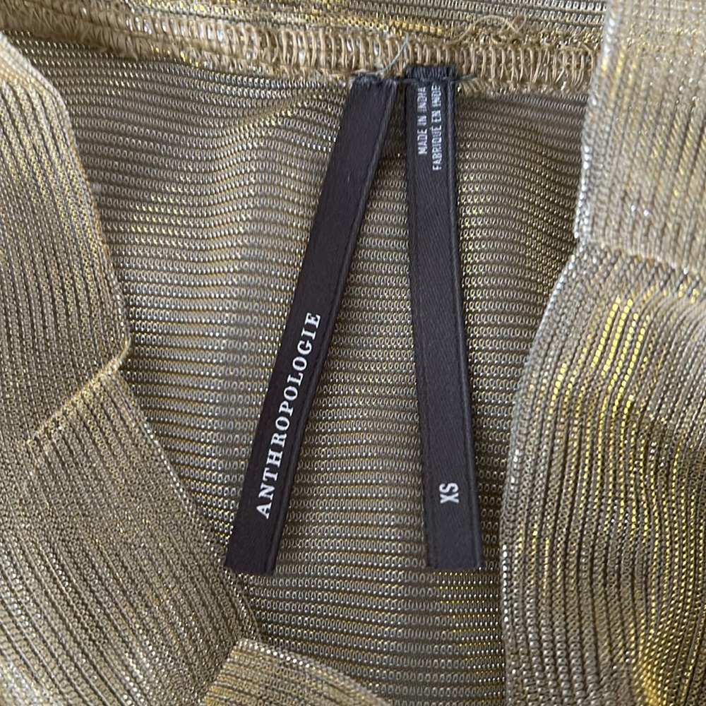 Sheer gold Anthropologie longsleeve XS - Picture 2 of 2